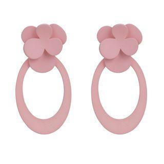 Floral Oval Hoop Earring
