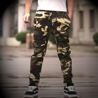 Camo Print Harem Jogger Pants