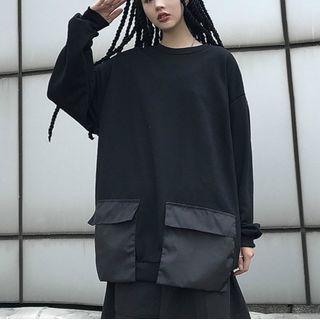 Flap-pocket Pullover Black - One Size