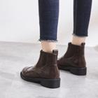 Faux Leather Brogue Chelsea Boots