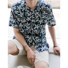 Open-placket Loose-fit Hawaiian Shirt