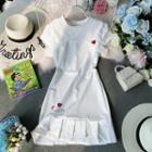 Set: Heart-embroidered Tank Dress + Cape