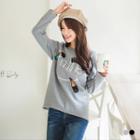 Sequined Cosmetic Graphic Pullover