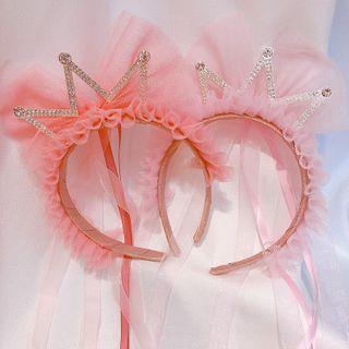 Rhinestone Crown Mesh Headband