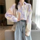 Oversized Tie-dye Long-sleeve Shirt