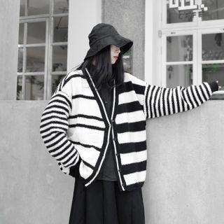Irregular Striped Cardigan