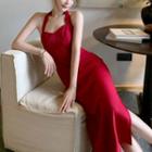 Halter Neck Side-slit A-line Dress