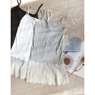 Lace-hem Long Camisole Top