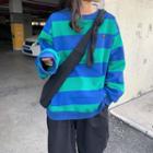 Color Block Sweatshirt / Wide-leg Pants