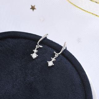 Rhinestone Drop Earring 1 Pair - Es735 - One Size