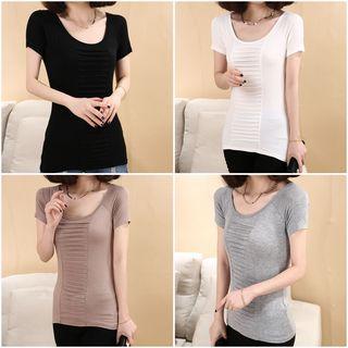 Pleated Panel Short-sleeve T-shirt