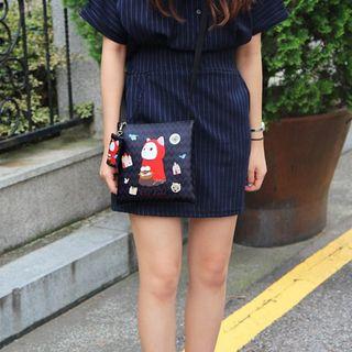 Jetoy - Cat-print Faux Leather Messenger Bag