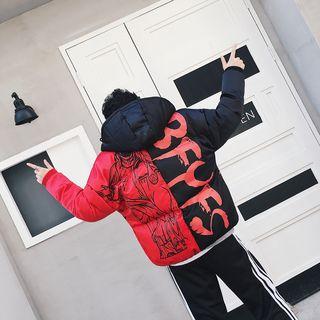 Hood Print Padded Jacket