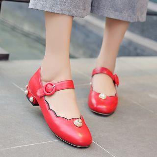 Buckled Embellished Pumps