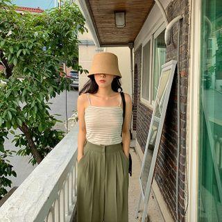Striped Linen Blend Cami Top