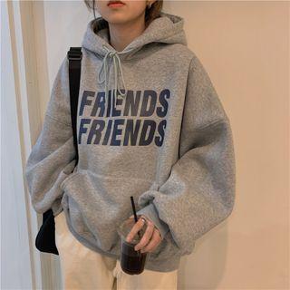 Hooded Lettering Wide Sweatshirt