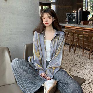 Plain Shirt / Lettuce Edge Camisole Top / Wide-leg Pants