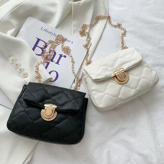Chain Quilted Faux Leather Crossbody Bag