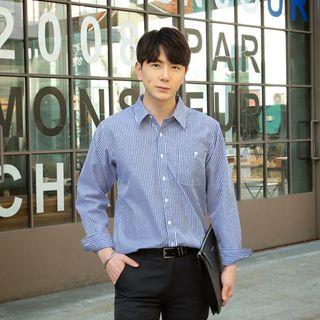 Pocket-front Stripe Oxford Shirt