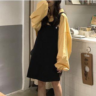 Long-sleeve Shirt / Denim Jumper Dress
