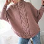 Twist Knit Turtleneck Sweater