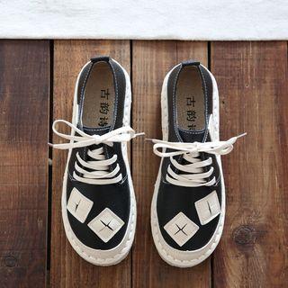 Patchwork Lace-up Shoes
