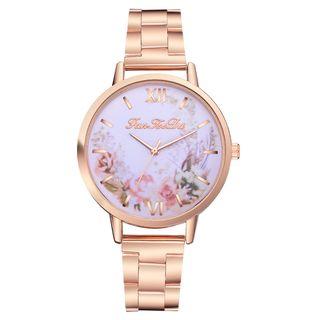 Print Bracelet Watch   - Rose Gold