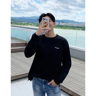 Round-neck Letter-embroidered T-shirt