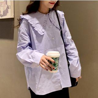 Frilled Trim Peter Pan Collar Blouse
