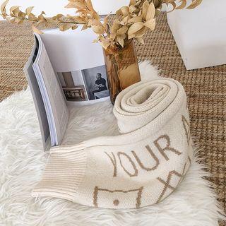 Lettered Long Knit Scarf