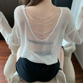 Plain Open Back Crochet Top
