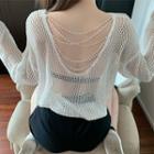 Plain Open Back Crochet Top
