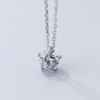 925 Sterling Silver Rhinestone Star Pendant Necklace S925 Silver - As Shown In Figure - One Size