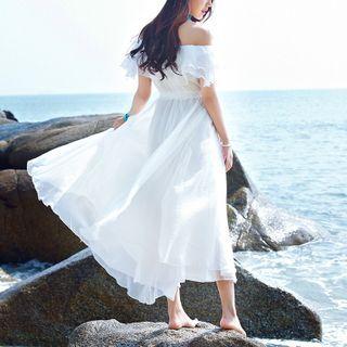 Strapless Maxi A-line Chiffon Dress
