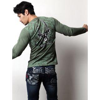 Long-sleeve Goat Print T-shirt