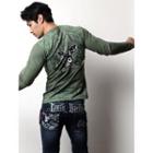 Long-sleeve Goat Print T-shirt