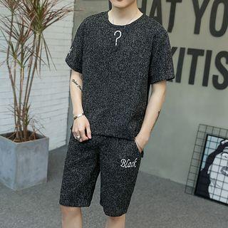 Set: Linen Cotton Short-sleeve T-shirt + Shorts