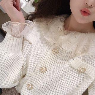 Dot Mesh Bell-sleeve Top