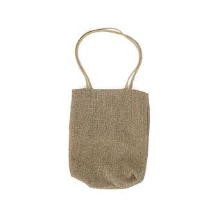 Braided-strap Fabric Shopper Bag