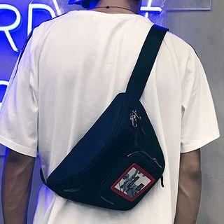 Lettering Canvas Waist Bag