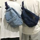 Couple Matching Denim Zip Sling Bag