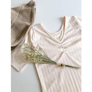 Shirred-front Slim-fit Top
