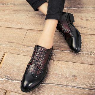 Embossed Stitched Cutout Oxfords