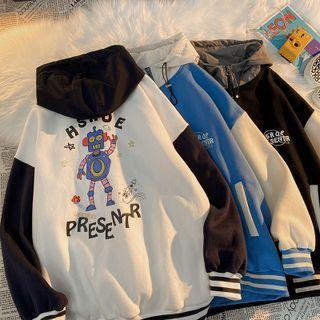 Robot Print Zip Hoodie