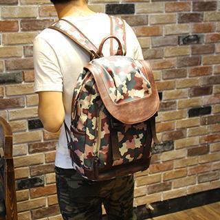 Camouflage Faux Leather Backpack