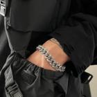 Rhinestone Chunky Stainless Steel Bracelet