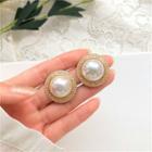 Faux Pearl Stud Earring 1 Pair - 925 Silver - One Size