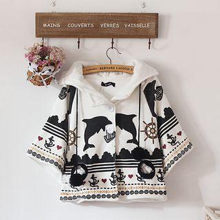 Elbow-sleeve Print Jacket