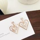 Heart Dangle Earring 1 Pair - 925 Silver Needle - Earring - One Size