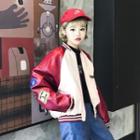 Patch Embroidered Satin Bomber Jacket